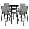 Flash Furniture 5 Piece Glass Bar Patio Table Set with 4 Barstools TLH-073H092H4-GR-GG - alternate 2